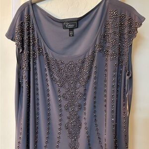 Dressbarn gray sequined sleeveless top